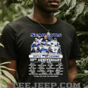 Seattle Seahawks Football 50 Years 1976 2025 Abbey Road signature thank you for the memories shirt