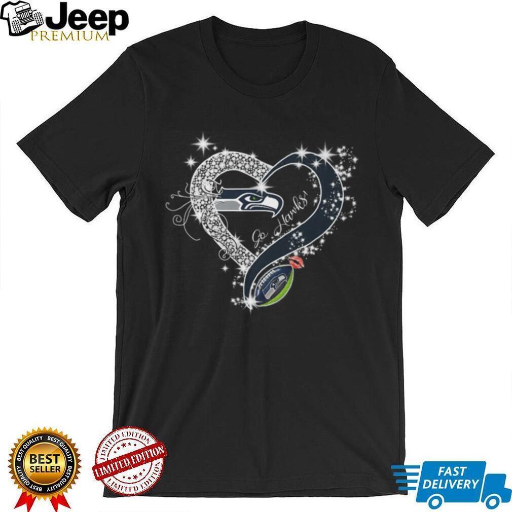 Seattle Seahawks Glitter Heart Football Fan Women’s Grey T Shirt Seattle Seahawks Glitter Heart Football Fan Women’s Grey T Shirt