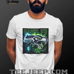 Seattle Seahawks Hawk Up Electric Neon Mascot Graphic T Shirt