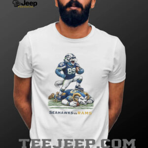 Seattle Seahawks Mascot Stepping on LA Rams Mascot Rivalry T Shirt Seattle Seahawks Mascot Stepping on LA Rams Mascot Rivalry T Shirt