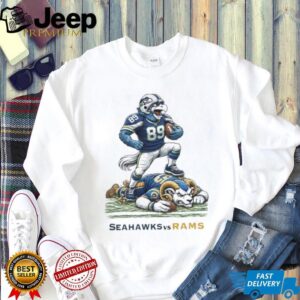 Seattle Seahawks Mascot Stepping on LA Rams Mascot Rivalry T Shirt