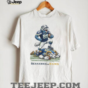 Seattle Seahawks Mascot Stepping on LA Rams Mascot Rivalry T Shirt