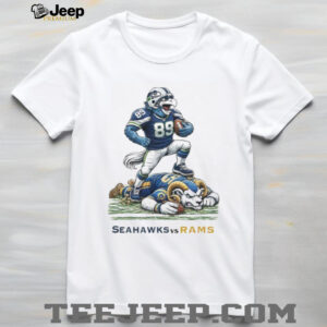 Seattle Seahawks Mascot Stepping on LA Rams Mascot Rivalry T Shirt