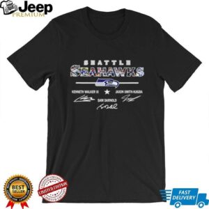 Seattle Seahawks Star Players Signatures Walker III, Darnold, Smith Njigba T Shirt