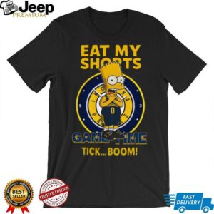 Simpsons ESPN Indiana Pacers X Bart Simpson Eat My Shorts Game Time Tick Boom Shirt