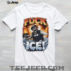 Skeleton Tactical Vest “Fvck ICE” Fire and Ice Graphic Tee