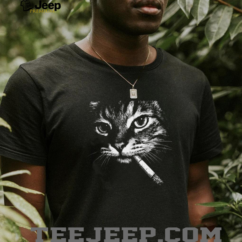 Smoking Cat Vintage Charcoal Sketch Heavy Cotton Oversized T Shirt Smoking Cat Vintage Charcoal Sketch Heavy Cotton Oversized T Shirt