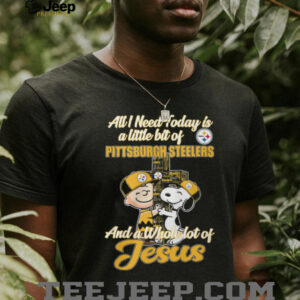 Snoopy Charlie Brown Pittsburgh Steelers & Jesus T Shirt