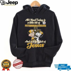 Snoopy Charlie Brown Pittsburgh Steelers & Jesus T Shirt