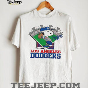 Snoopy Los Angeles Dodgers stadium cartoon shirt