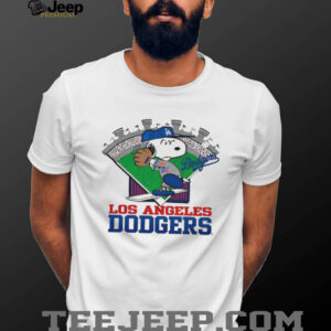 Snoopy Los Angeles Dodgers stadium cartoon shirt