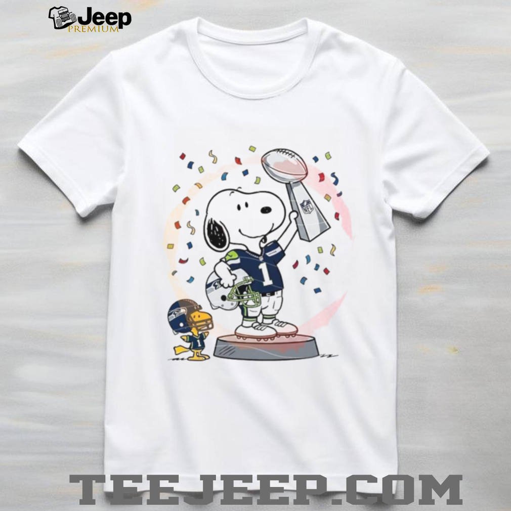 Snoopy Seattle Seahawks Super Bowl Champion Trophy T Shirt Snoopy Seattle Seahawks Super Bowl Champion Trophy T Shirt