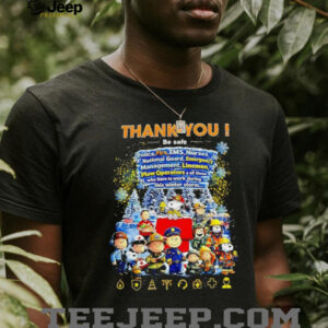 Snoopy and Friends Thank You First Responders Winter Storm T Shirt