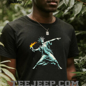 Statue of Liberty Molotov Flower Thrower Street Art T Shirt
