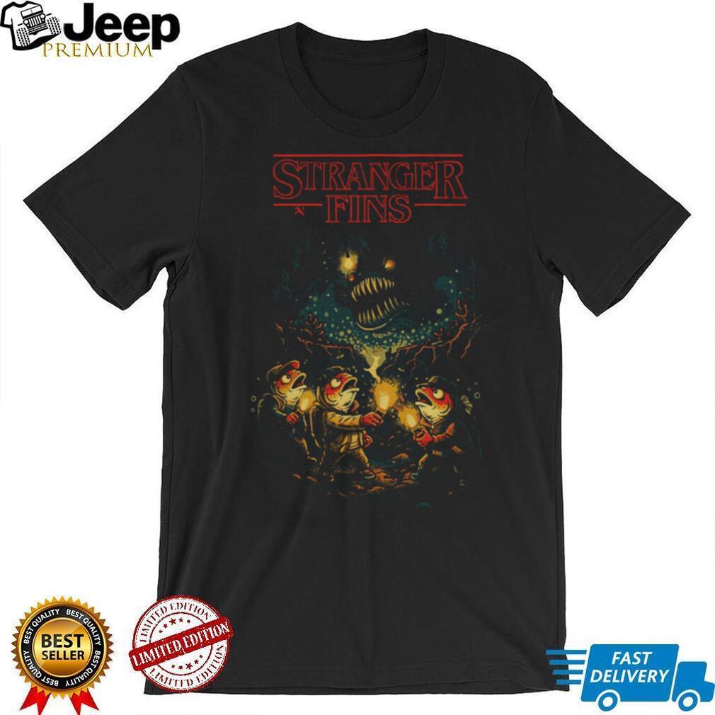 Stranger Fins Anglerfish T Shirt Retro 80s Deep Sea Parody Graphic Stranger Fins Anglerfish T Shirt Retro 80s Deep Sea Parody Graphic