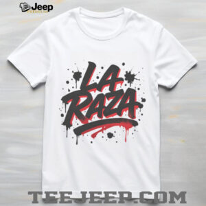 Streetwear Graffiti Style “La Raza” Red and Black Graphic T Shirt