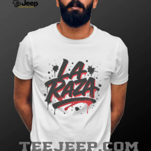 Streetwear Graffiti Style “La Raza” Red and Black Graphic T Shirt