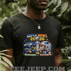 Super Bowl 2026 Seahawks vs Patriots Matchup Chibi Style T Shirt