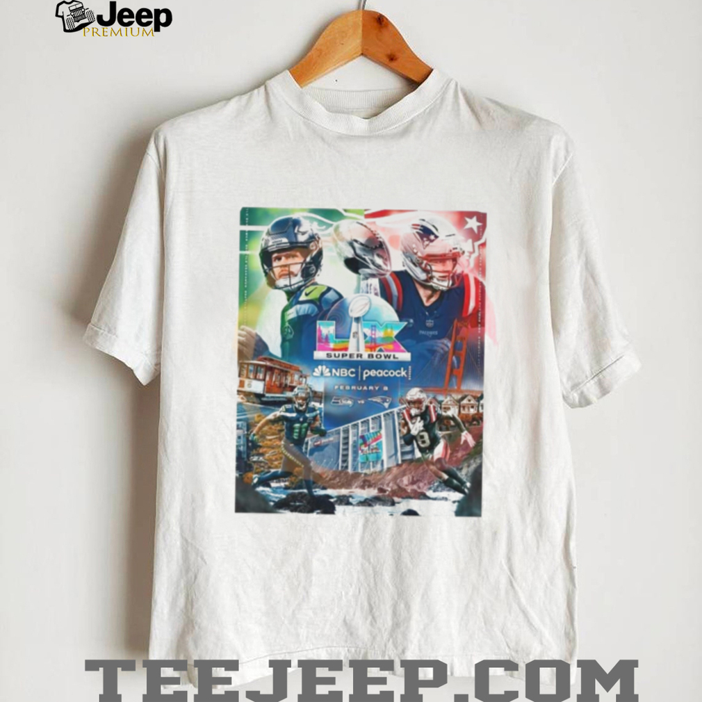 Super Bowl LIX 2026 Matchup Seattle Seahawks vs New England Patriots Poster T Shirt T Shirt Super Bowl LIX 2026 Matchup Seattle Seahawks vs New England Patriots Poster T Shirt T Shirt
