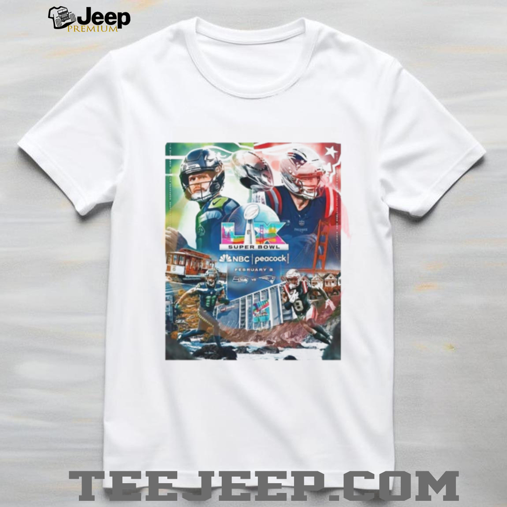 Super Bowl LIX 2026 Matchup Seattle Seahawks vs New England Patriots Poster T Shirt T Shirt Super Bowl LIX 2026 Matchup Seattle Seahawks vs New England Patriots Poster T Shirt T Shirt
