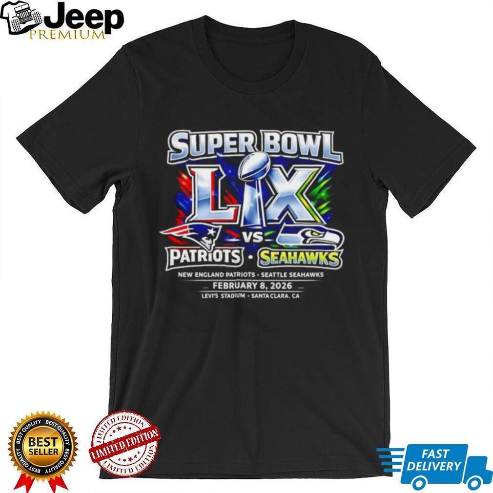 Super Bowl LIX Patriots vs Seahawks February 8 2026 Matchup T Shirt Super Bowl LIX Patriots vs Seahawks February 8 2026 Matchup T Shirt