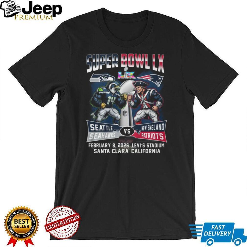 Super Bowl LX 2026 Seattle Seahawks vs New England Patriots Matchup Shirt Super Bowl LX 2026 Seattle Seahawks vs New England Patriots Matchup Shirt
