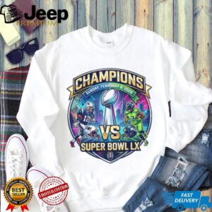 Super Bowl LX Champions 2026 Patriots vs Seahawks Matchup T Shirt