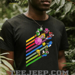 Super Mario & Friends Rainbow Flight Retro Video Game T Shirt