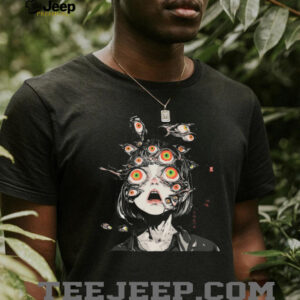 Surreal Horror Anime Girl Multi Eye Print Streetwear T Shirt