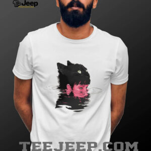 Surrealism Black Cat Head Girl Swimming Aesthetic Acid Wash Graphic T Shirt Surrealism Black Cat Head Girl Swimming Aesthetic Acid Wash Graphic T Shirt