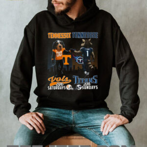 Tennessee Vols on Saturdays vs. Titans on Sundays Mascot City Skyline T Shirt