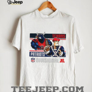 Texans vs. Patriots NFL Divisional Round Mascot Battle Graphic T Shirt Texans vs. Patriots NFL Divisional Round Mascot Battle Graphic T Shirt