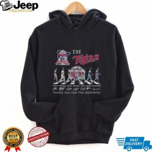 The Minnesota Twins baseball Abbey Roads thank you for the memories signature shirt