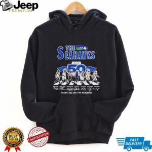 The Seahawks 50 Years 1976 2025 Abbey Road signature thank you for the memories shirt