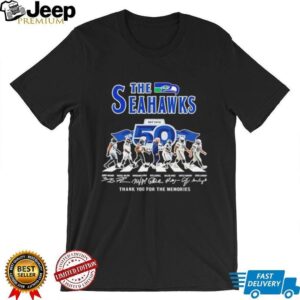 The Seahawks 50 Years 1976 2025 Abbey Road signature thank you for the memories shirt