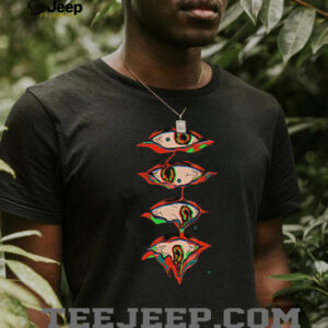 Trippy Psychedelic Stacked Melting Eyes Acid Wash Streetwear Tee