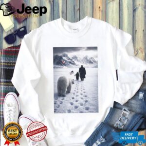 Trump Walking with Polar Bear and Penguin Arctic Expedition T Shirt