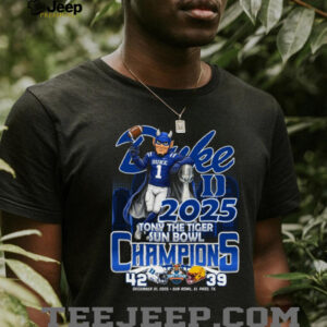 Duke Blue Devils 2025 Tony the Tiger Sun Bowl Champions T Shirt Duke Blue Devils 2025 Tony the Tiger Sun Bowl Champions T Shirt