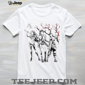 Urban Samurai Gacirls Japanese Ink Wash Style Anime Trio T Shirt Urban Samurai Gacirls Japanese Ink Wash Style Anime Trio T Shirt