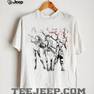 Urban Samurai Gacirls Japanese Ink Wash Style Anime Trio T Shirt