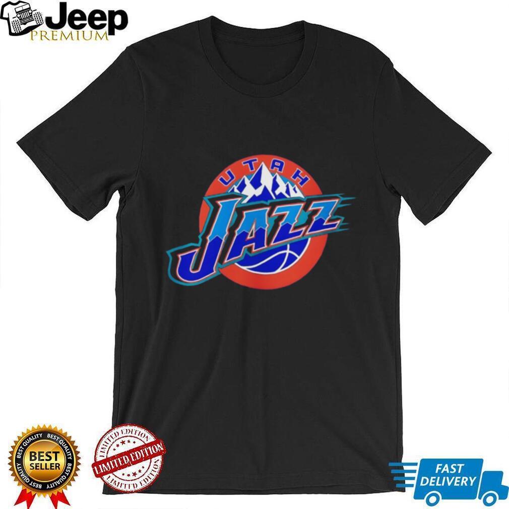 Utah Jazz Vintage Mountain Logo Retro Basketball Navy T Shirt Utah Jazz Vintage Mountain Logo Retro Basketball Navy T Shirt