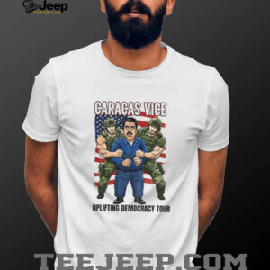 Venezuela Libre Maduro Captured Caracas vice uplifting democracy tour American flag shirt