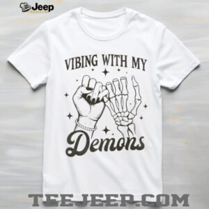 Vibing With My Demons Skeleton Pinky Swear Aesthetic Graphic Tee Vibing With My Demons Skeleton Pinky Swear Aesthetic Graphic Tee