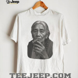 Vintage Portrait Elderly Woman Smoking Cigar Aesthetic T Shirt