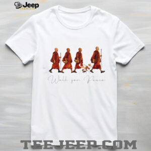 Walk For Peace Buddhist Monks and Dog Spiritual Graphic T Shirt