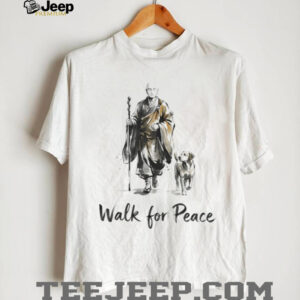Walk For Peace Zen Buddhist Monk and Dog Illustration T Shirt