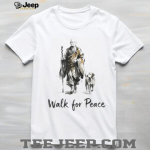 Walk For Peace Zen Buddhist Monk and Dog Illustration T Shirt