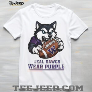 Washington Huskies Football Real Dawgs Wear Purple Mascot T Shirt T Shirt