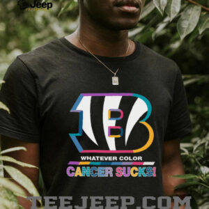 Whatever Color Cancer Sucks Cincinnati Bengals Themed T Shirt