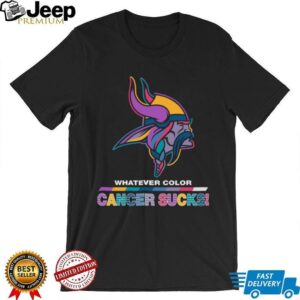 Whatever Color Cancer Sucks! Minnesota Vikings Black T Shirt Whatever Color Cancer Sucks! Minnesota Vikings Black T Shirt